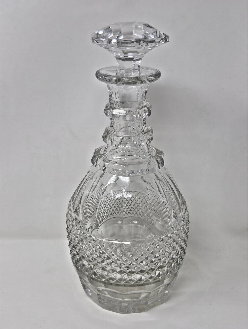 St. Louis Crystal Decanter Wine Carafe Trianon Pattern with Stopper 10.5" France
